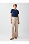 Navy Blue Short Sleeve Crew Neck Modal Knitted T-Shirt - 2