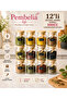 12-Piece Labeled 300 ml Spice Set with Bamboo Lid and Spoon Spice Jar Set