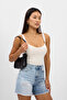Women's Blue Ripped Detailed Jean Shorts
