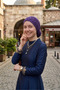 Purple Instant Turban Hijab with Bun, Suitable for Medical Use - 8