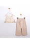 Girl's Acurlu Cropped Linen Trousers Set 2-5 Years Beige - 4