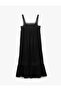 Cotton Lace Detailed Square Neck Long Strap Dress - 3