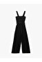 Gimped Square Collar Sleeveless Belted Waist Wide Leg Jumpsuit Wrap - 4