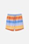 Blue - Orange Gradient Patterned Long Swim Shorts