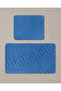 Curveline Non-Slip Base Bath Mat Set 60X100 cm + 50X60 cm Blue