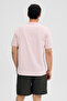 Almeri Men's 100% Cotton Soft Fabric V-Neck Pink T-Shirt - 5