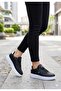 Women's Black and White Seasonal Sneaker Shoes - 2