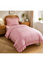 Ruffled Duvet Cover Set Powder Pink Single 2 Pieces 160 X 220 cm