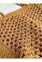 Handmade Straw Handle Bag, Hand Knitted Paper Rope Summer Bag, Beach Bag - 2