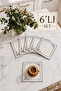 Cornered Gray 6-Piece Cocktail Presentation Napkin Maras Work Glaze Embroidery Embroidered Coffee Presentation Napkin - 2