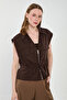 Women's Drawstring Vest - Bitter Brown - 2