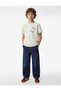 Short-Sleeved Crew Neck Cotton T-Shirt with Front and Back Print - 4