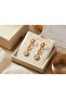 Zircon Stone Round Dangle Anti-Tarnish Steel Earrings - 5