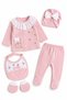 Seasonal Cotton Scalloped Newborn Baby Girl Hospital Discharge Bodysuit Set 5-Piece Boxed 0-3 Months - 6
