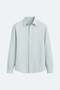 Textured cotton oversize shirt blue