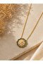 Daisy Figured Stone Embellished Stainless Steel Women's Necklace - 2
