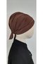 Hijab Swimming Cap (Sea and Pool Cap), Matching Coffee Color with the Hijab and Swimsuit Top. - 4