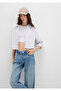 Striped White Crop Shirt Crop / Short Cut 1211297-88614