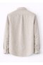 Beige Color Long Sleeve Linen Shirt - 2