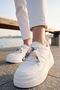Women's Sneaker Thick Sole Removable Beaded Buckle Sports Shoes Asnera White - 4