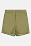 Women Plain Basic Shorts, Olive - 3