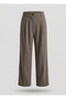 Coffee Color Lyocell Blended Pleated Palazzo Trousers - 3
