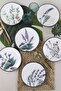 Flower Garden Cake Plate 20 cm 6 Pieces - 18938-39-40-41-42-43