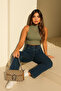 Women's Premium Wide Leg Navy Blue Jeans - 7