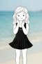 Girl's Black Pleated Skirted Sports Dress Swimsuit - 4