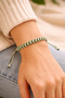 Green and White Fan Bracelet - Macrame Bracelet - Gift Bracelet - Rope Bracelet - Knitted Bracelet - 3