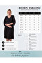 121991 Women's Plus Size Black Collar Sleeve Stone Dress - 3