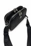 Women's Black Written Multi-Compartment Cross Shoulder Bag with Adjustable Strap Daily Use Zipper Bag - 4