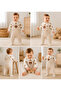 Babynova Teddy Bear Patterned Unisex Baby Salopet Jumpsuit - 6