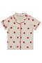 Strawberry Patterned Pajama Set with Shorts for 6-9 Years Old - Ivory - 2