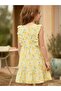 Lemon Patterned Dress for 6-9 Years - Yellow - 4