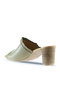 Shoes Khaki Leather Women's Heeled Slippers 01Wn4002 - 4