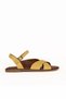 Yellow Leather Women's Flat Sandals 01Wa5703
