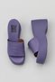 Lilac Leather Women's Wedge Heeled Slippers 01Wy9000