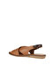 Tan Dark-Brown Leather Women's Flat Sandals 01Wu8213 - 5