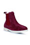 Burgundy Suede Women's Flat Boots 01Wt3300 - 2