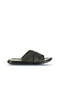Khaki Leather Men's Flat Slippers 25Mt2233