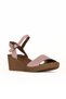 Dusty Rose Leather Women's Wedge Heeled Sandals 01We3904 - 2