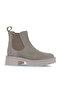 Beige Suede Women's Wedge Heeled Boots 01Wv9002 - 2