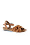 Tan Leather Women's Sandals 01Wu8802 - 2