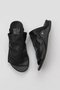 Black Leather Women's Flat Slippers 01Wu7602 - 6