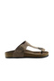 Sand Nubuck Leather Men's Flip Flops 05Mt101 - 2