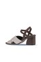 Gray Brown Leather Women's Heeled Sandals 01Wa3500 - 4