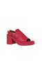 Fuchsia Leather Women's Heeled Sandals 01Wy12700 - 2