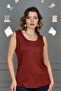 Women's Tile U-Neck Thick Strap Lycra Cotton Viscose Combed Cotton Blouse.