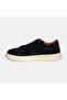Men's Navy Blue Lace-Up Suede Sports Shoes - 3